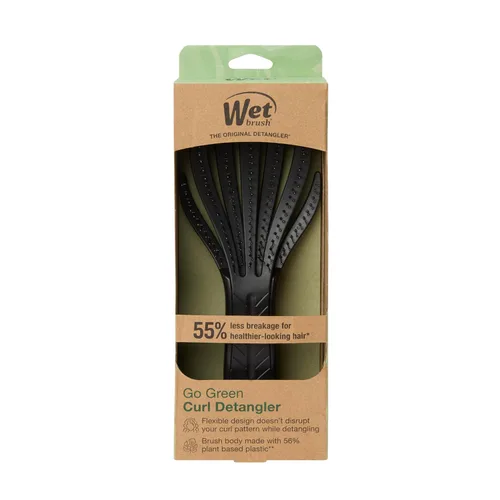 Miniatura 12 de Wet Brush Go Green Cepillo desenredante para rizos, negro, cerdas desenredantes IntelliFlex ultrasuaves que se deslizan a través de los enredos