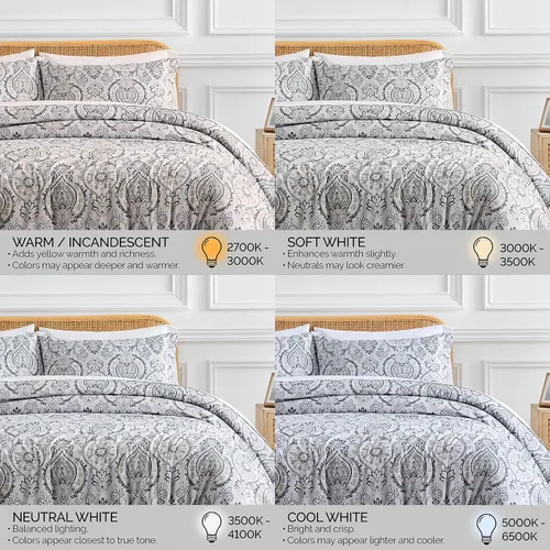 Miniatura 8 de Southshore Fine Linens - Juego de fundas para edredón de gran tamaño, 3 piezas 22 - Boho Paisley Azul Ceniza