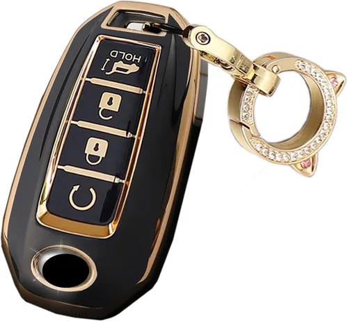 Miniatura 4 de ontto Funda de llave de 4 botones compatible con Infiniti Key Fob Shell Anti-arañazos TPU Key Skin para Q50 Q60 QX50 QX55 QX60 2019 en adelante Beige