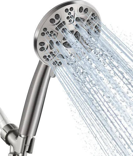 Cabezal de ducha de alta presión de Cobbe con 8 funciones y de mano - Potente juego de ducha desmontable para baja presión de agua - Instalación sin