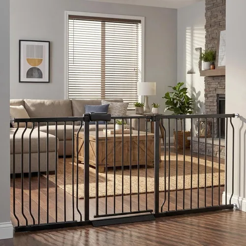 Miniatura 26 de Puertas para bebés extra anchas de 48 a 53 pulgadas, puerta grande para bebé, para escaleras, para mascotas, puertas para interiores, para puertas