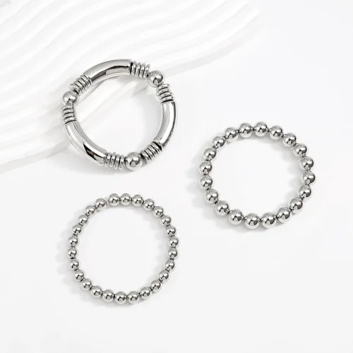 Miniatura 7 de Brazalete de oro para mujer, grueso, curvado, apilable, chapado en abalorios, pulseras elásticas