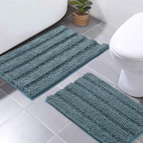 Miniatura 20 de NICETOWN Tapete negro para baño, antideslizante, suave, absorbente de agua, tapete de bajo perfil para entrada, tapete para vestíbulo, puerta