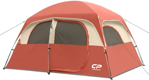 Miniatura 11 de CAMPROS CP Upgraded 6/8 Person Camping Tents, Waterproof Windproof Family Tent with Larger Mesh Windows & Door, Double Layer, Easy Set Up, gris