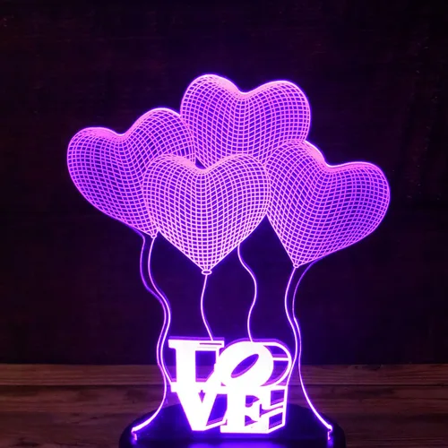 Miniatura 4 de Globo de amor romántico 3D acrílico para base de lámpara LED (solo acrílico. Base LED se vende por separado)