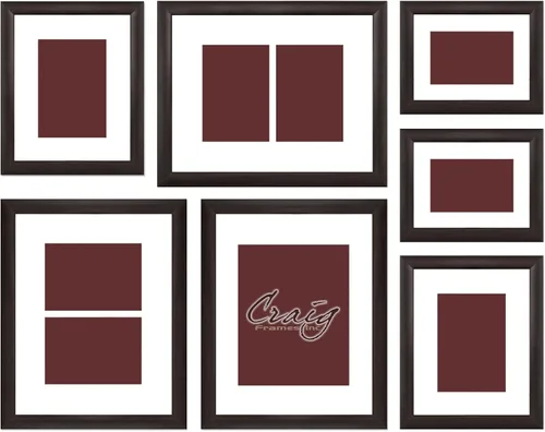 Miniatura 12 de Craig Frames, juego de 7 portarretratos de madera compuesta para colgar en pared. Portaretratos con fondo blanco