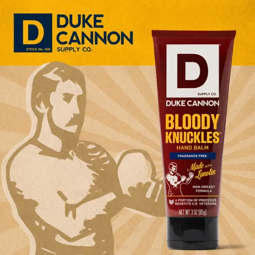 Miniatura 3 de Duke Cannon Bloody Knuckles - Bálsamo reparador de manos, crema hidratante sin perfume, fórmula de lanolina no grasa para manos secas y agrietadas