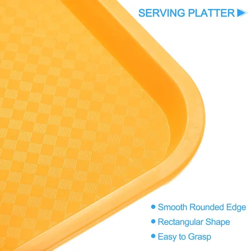 Miniatura 3 de uxcell Bandejas de plástico de comida rápida a granel de 12 x 16 pulgadas rectangulares para servir, bandejas de cafetería, platos para servir
