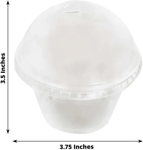 Miniatura 3 de Efavormart - Paquete de 50 tazas de plástico transparente de 7 onzas con tapas de cúpula, pudín y cuencos de frutas para eventos y concesiones a