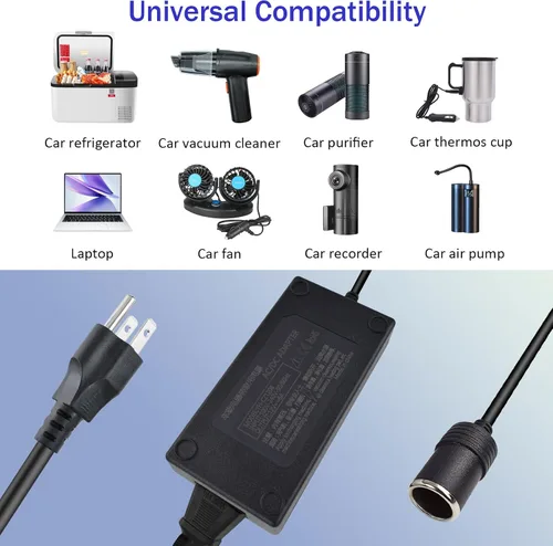 Miniatura 5 de Convertidor de 110 V a 12 V 6A 72 W AC a CC, adaptador de encendedor de cigarrillos para automóvil a enchufe de pared para compresor de aire