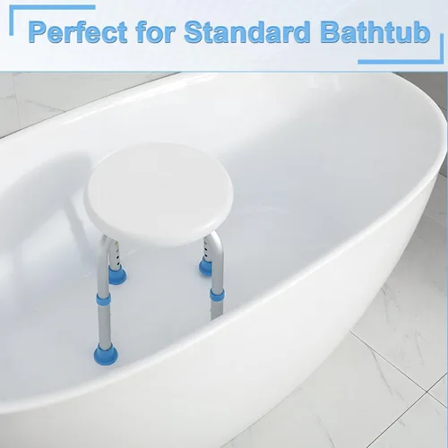 Miniatura 6 de SOUHEILO Silla de ducha ajustable para ducha interior, taburete de ducha redondo elegible para HSA/FSA para bañera interior, asiento de ducha sin