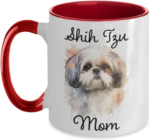 Miniatura 5 de Taza de café Shih Tzu Mom, taza conmemorativa de acuarela para mascotas. Regalos para mamás de perros, regalo para amantes de los perros