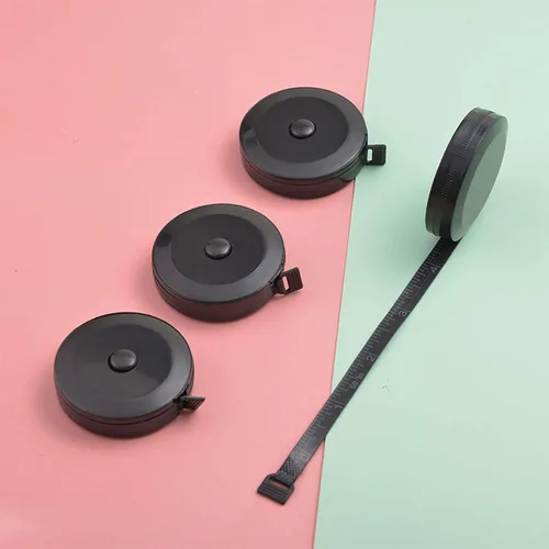 Miniatura 6 de Paquete de 3 cintas métricas retráctiles automáticas suaves para medir el cuerpo, cintura corporal, artesanía de costura a medida, cinta digital