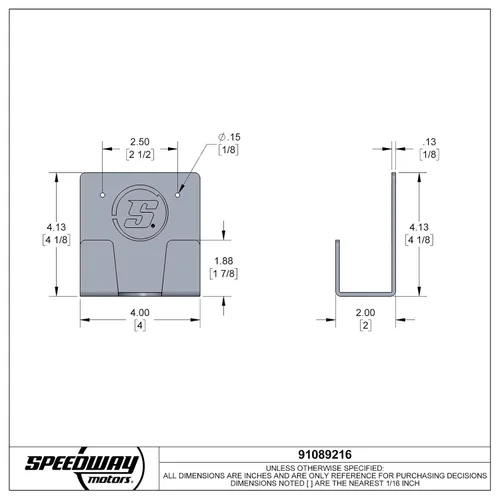 Miniatura 9 de Speedway Motors Soporte de manómetro de presión de neumáticos de aluminio para medidores de 2 a 4 pulgadas, soporte de pared o caja de herramientas