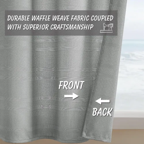 Miniatura 6 de Home Queen Cortinas de Gofre de Nivel Repelentes al Agua para Ventana de Baño, Cortinas de Media Ventana para Cocina, 30 A x 45 L Pulgadas Cada Una