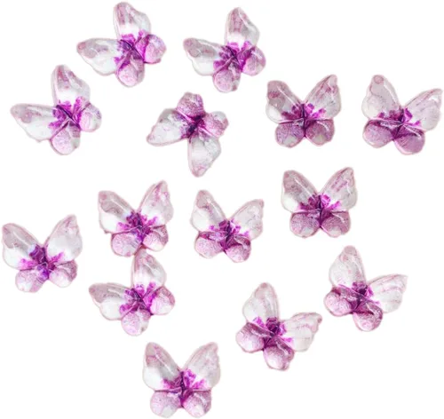 Miniatura 10 de Diamantes de imitación de mariposa con parte trasera plana, 80 unidades de 0.394 pulgadas, dijes de mariposa de resina para uñas, adornos, álbumes