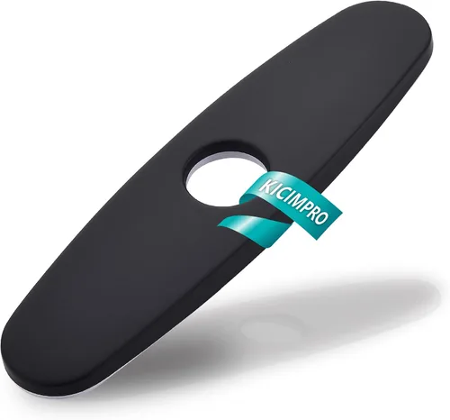 Kicimpro Placa de cubierta de grifo de acero inoxidable negro para fregadero de cocina, grifo de un solo agujero o grifo de baño, cubierta de Mate