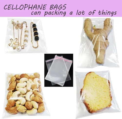 Miniatura 6 de JOSDIOX 200 bolsas de celofán autoadhesivas transparentes de 4 x 6 pulgadas, bolsas de celofán autoadhesivas para galletas, dulces, panadería