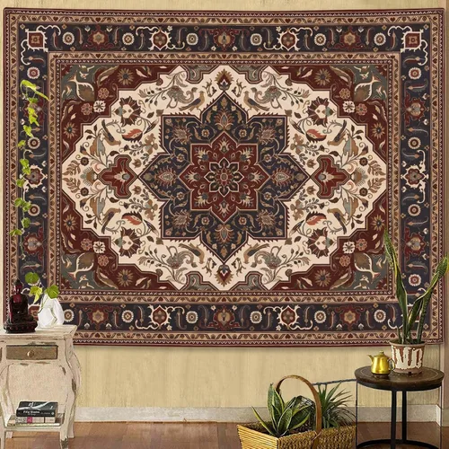 Miniatura 17 de Fowocu Boho Floral Tapestry Wall Hanging Hippie Indian Bohemian Mandala Tapestry Aesthetic Vintage Flower Medallion Beige Yellow Small Tapestries