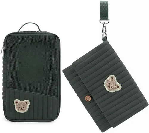 Miniatura 11 de Bolsa organizadora de pañales para bebé, impermeable, mini bolsa de pañales – 2 piezas/juego de bolsas colgantes plegables reutilizables, lavables
