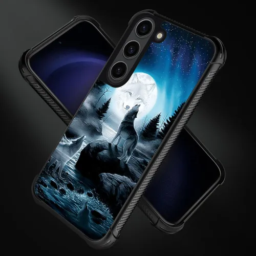 Miniatura 282 de CARLOCA Funda compatible con Samsung Galaxy S22 Ultra, diseño gráfico de Star Howling Wolfs Samsung Galaxy S22 Ultra, diseño gráfico, a prueba