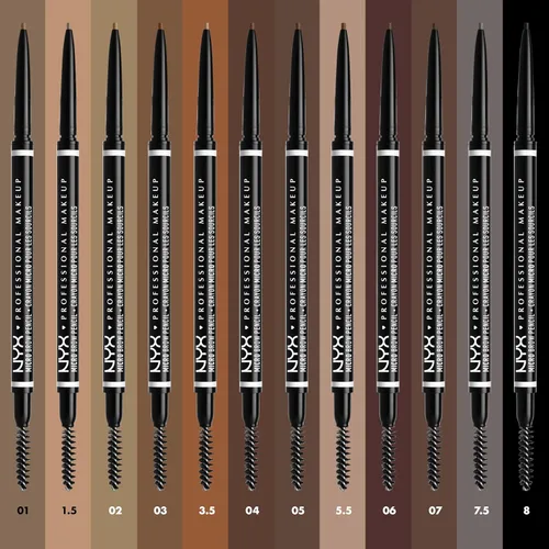 Miniatura 5 de NYX PROFESSIONAL MAKEUP Lápiz micro para cejas, lápiz preciso para cejas, color gris pardo