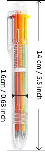 Miniatura 2 de Hutou Paquete de 4 bolígrafos multicolores 6 en 1 de 0.020 in, 6 colores, retráctiles, para niños, recuerdos de fiesta