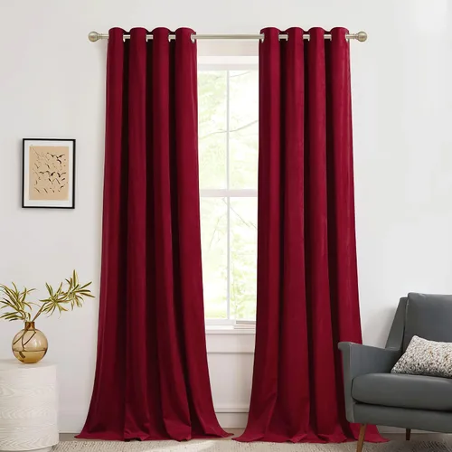 Miniatura 10 de RYB HOME Cortinas de terciopelo beige camello 84 pulgadas, cortinas gruesas de terciopelo para oscurecer la habitación para decoración de granja
