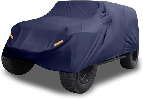 Miniatura 11 de X AUTOHAUX Funda de coche para Jeep Wrangler JK JL YJ TJ 4 puertas 2007-2021 al aire libre, impermeable, sol, lluvia, polvo, viento, nieve