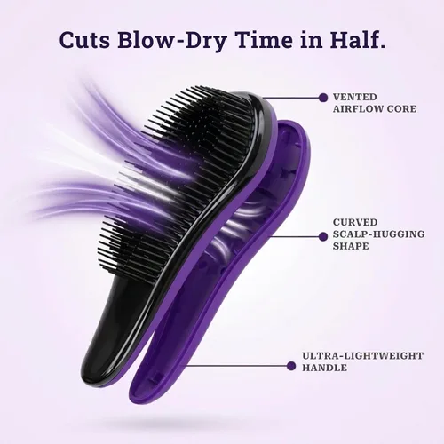 Miniatura 6 de Performore Smooth Glide - Cepillo desenredante para cabello natural, rizado, liso, húmedo o seco, secado rápido, cabello largo o corto para mujeres