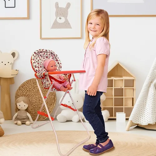 Miniatura 4 de Silla alta plegable para muñeca de bebé, accesorios para muñecas, muñecas y accesorios para silla alta para muñecas de 18 pulgadas, juego