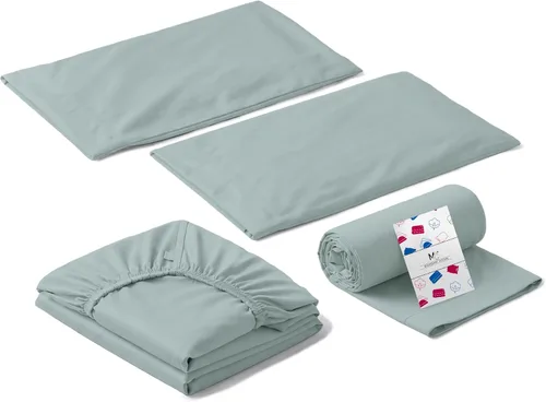 Miniatura 11 de Juego de sábanas de tamaño individual, juego de ropa de cama de 4 piezas de fibra larga egipcia de alta calidad, 100% algodón egipcio de una sola