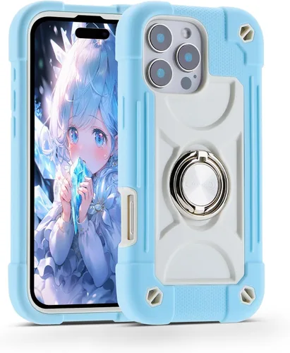 Miniatura 107 de MARKILL Funda compatible con iPhone 15 de 6.1 pulgadas con soporte integrado, [grado militar resistente de cuerpo completo] protección contra Rosa