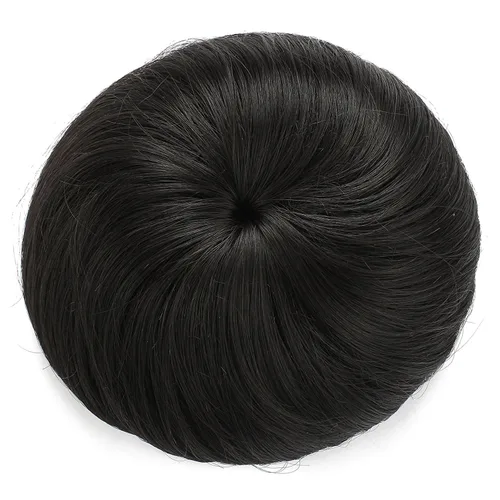 Onedor Extensión de Cabello de Fibra Sintética Chignon Donut Moño Peluca (2# - Marrón Oscuro)