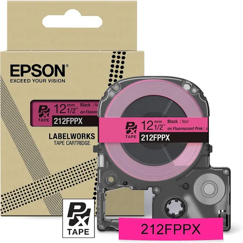 Miniatura 21 de Epson LABELWORKS 212RBBPX Cartucho de Cinta PET (Poliéster) Genuino - Cinta de Etiquetadora de Diseño para Artesanía en Cinta Negra sobre Azul