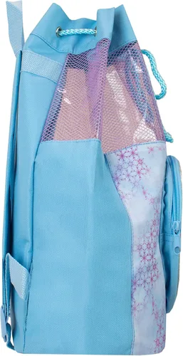 Miniatura 3 de Disney Bolsa de natación Frozen para niños, Azul Patchwork, talla única , Cordón