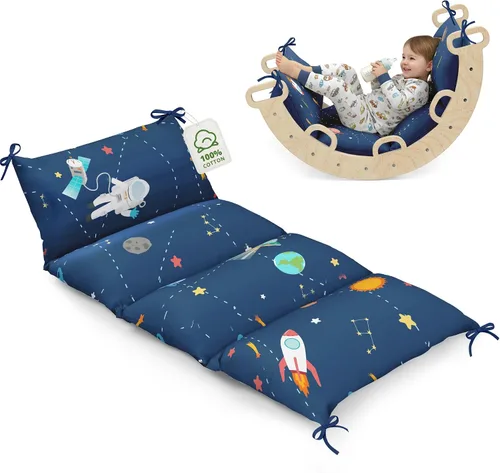 Miniatura 9 de BlueWood Cojín para arco de escalada, almohada suave y antideslizante de filosofía Montessori para niños, cojín Pikler para leer, jugar