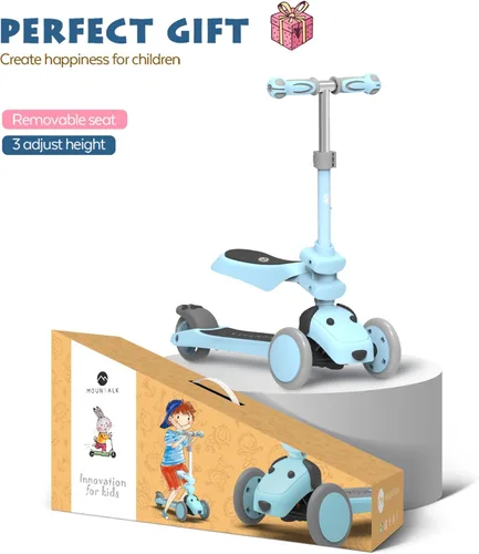 Miniatura 7 de MOUNTALK Scooter para Niños de 1-12 Años, Scooter de 3 Ruedas para Niños Pequeños de 1-3/3-5/5-8/8-12 Años Niños y Niñas con Alturas Ajustables