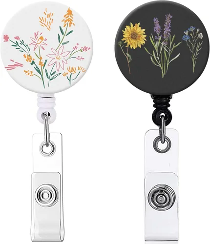 Miniatura 12 de Carrete retráctil para credenciales de enfermera, lindo nombre, carretes decorativos para tarjetas de identificación con clip en soportes