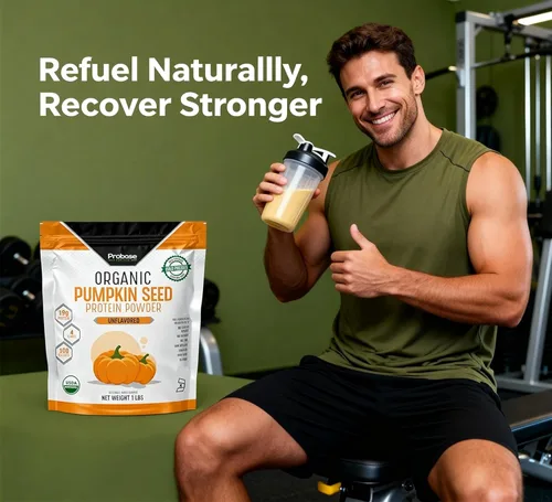 Miniatura 4 de Probase Nutrition, Polvo de proteína de semillas de calabaza, polvo de proteína de calabaza sin azúcar, ideal para apoyo posterior a la actividad