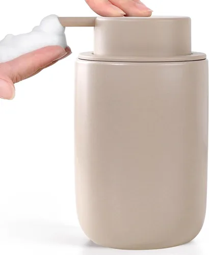 BosilunLife Dispensador de jabón de espuma – Dispensador de espuma de cerámica para lavado de manos para baño, dispensador de jabón pequeño moderno
