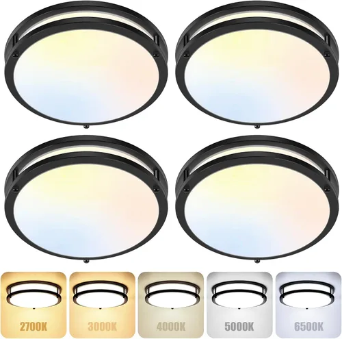 Miniatura 26 de Luces de Techo LED de 12 Pulgadas 36W, 2700K/3000K/4000K/5000K/6500K Ajustables de Montaje Empotrado, 3200LM Súper Brillantes Regulables Accesorio