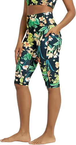 Miniatura 168 de ODODOS - Leggings capri de cintura alta para mujer con bolsillos, control de abdomen, no se transparentan, para entrenamiento atlético, running