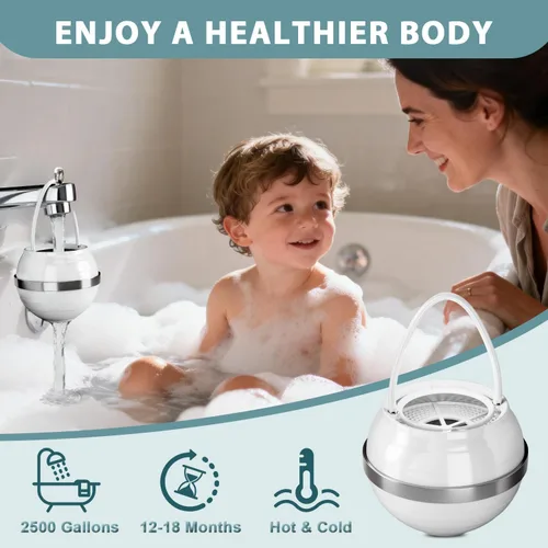 Miniatura 4 de Filtro de baño para bañera, filtro de agua para tina para piel y cabello más suaves, filtro de agua de baño de filtración de grado hotelero de 8