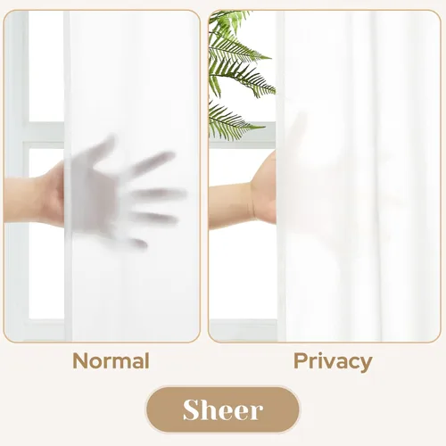 Miniatura 3 de HOMEIDEAS Cortinas Transparentes de Privacidad Blancas No Transparentes, 52 X 45 Pulgadas de Largo 2 Paneles Cortinas Transparentes Filtradoras