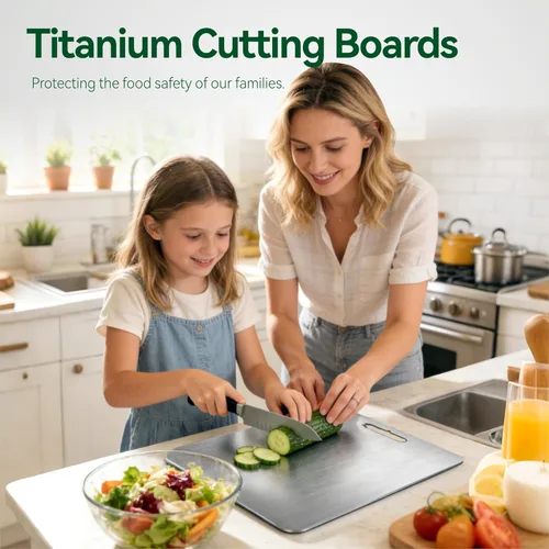 Miniatura 6 de Juego de tabla de cortar de titanio de 3, tablas de cortar 100% puras de titanio para cocina, nueva tabla de cortar de doble cara de grado