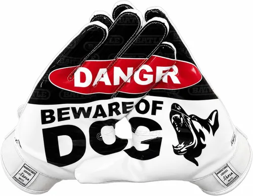 Miniatura 2 de Battle Sports - Guantes de fútbol americano para receptor abierto con dorso de mano, ultraadherentes y con agarre, antideslizantes, para adultos