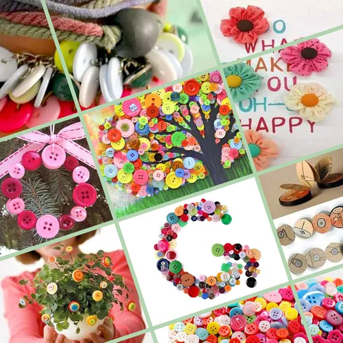 Miniatura 7 de Greentime 1400-1500 botones de resina, botones de costura, varios tamaños para decoraciones de fiesta de Navidad, costura, bricolaje, pintura