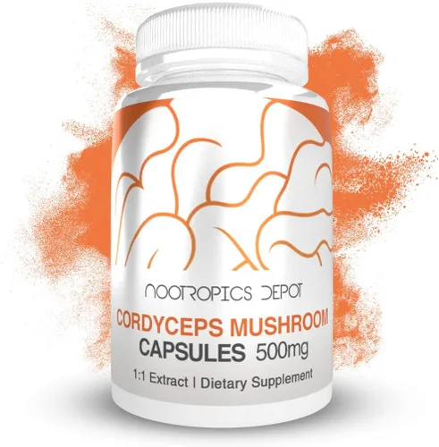Miniatura 2 de Nootropics Depot Cordyceps - Cápsulas de hongos 500 mg 60 unidades Cordyceps militaris Extracto de hongos fructíferos para todo el cuerpo