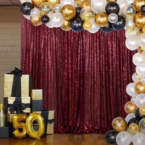 Miniatura 13 de DUOBAO Cortinas de lentejuelas 2 paneles de 2 x 8 pies, cortina de fondo con purpurina arcoíris para fiestas de Navidad, cortinas de secuencia